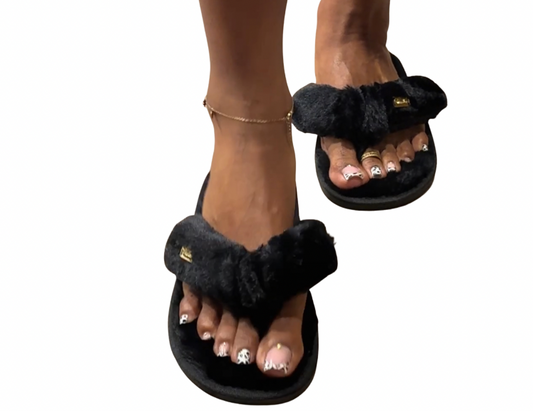 Chausson Serena noir Intemporel + sac satin Madleen