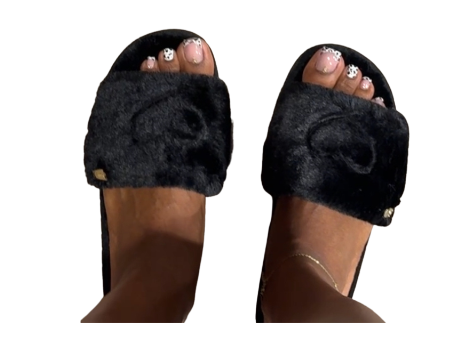 Chausson Luna noir intemporel + sac satin Madleen