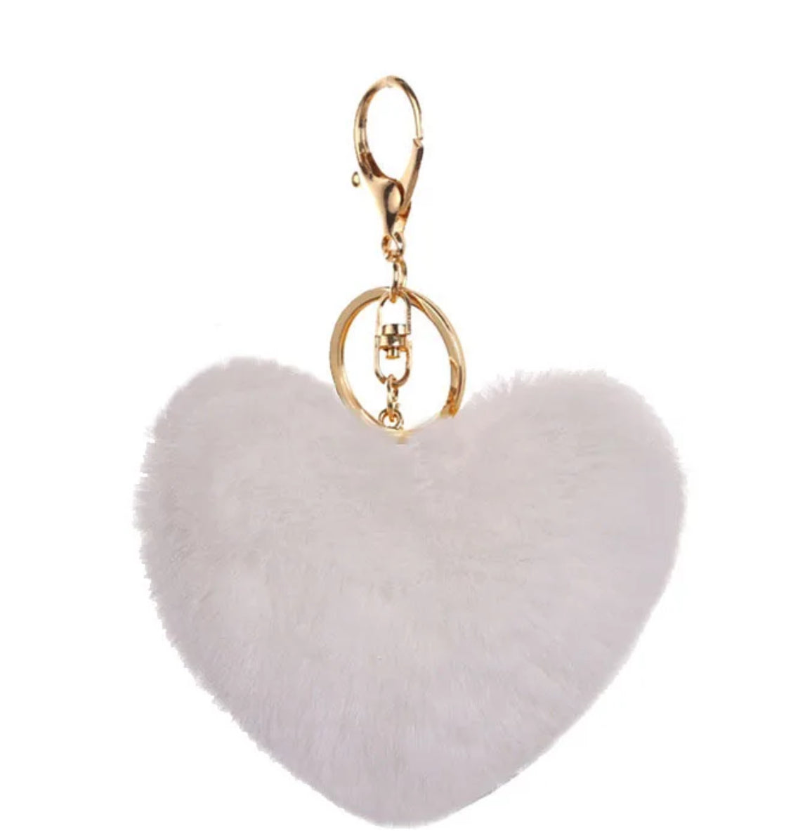 Porte-clé coeur blanc