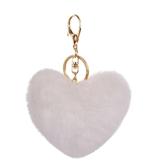 Porte-clé coeur blanc